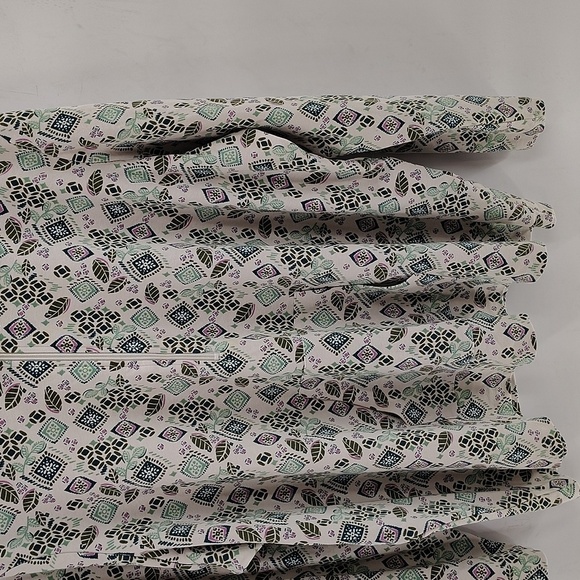 BLAIR Pullover Quarter To Half Zip With Kangaroo Front Pocket Green Print 3X - Picture 3 of 9